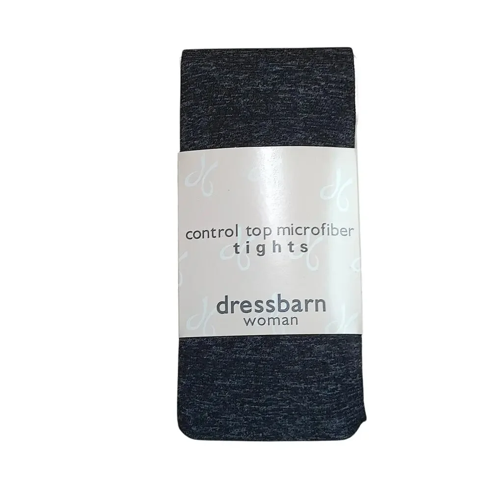Dress Barn Tight Style Control Top Tights Microfiber Womens Plus Size 3X-4X Grey